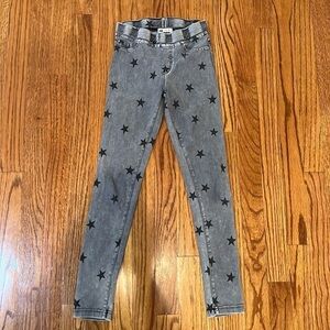 H&M Girls Trigging Stretch Aize Gray with stars Elastic waist Size 10-11A